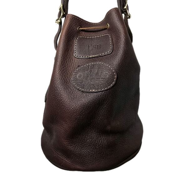 Vintage Gokey Orvis Waxed Leather Field Bag Drawstring Heavy Leather - Picture 2 of 11